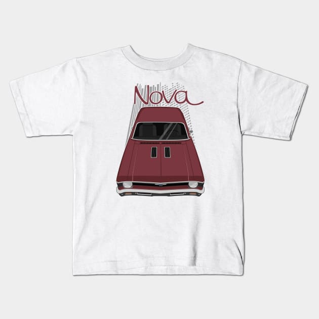 Chevrolet Nova 1969 - 1972 - maroon Kids T-Shirt by V8social